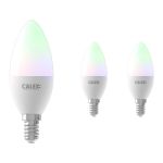 Mehrfachpackung 3x Calex Smart Tuya Wifi E14 Kerze 5W 470lm - 822-840 Abstimmbares Weiß | RGBW - Dimmbar - Ersatz für 40W