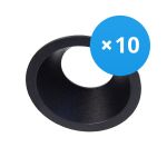 Mehrfachpackung 10x Noxion Einbau Spot D-round MR16 Schwarz | Ausschnitt 70mm - GU10 Sockel