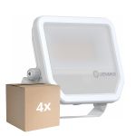 Mehrfachpackung 4x Ledvance Led-Scheinwerfer Aluminium Weiß 41W 5500lm 100D - 830 Warmweiß | IP66 - Symmetrisch