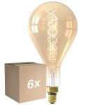 Mehrfachpackung 6x Calex XXL Splash Gold LED E27 Fadenlampe 3W 250lm- 822 Extra Warmweiß | Dimmbar