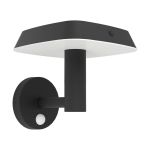Eglo Wandleuchte Dreoli Solar Schwarz 8W 970lm - 830 Warmweiß | IP65 - Bewegungssensor